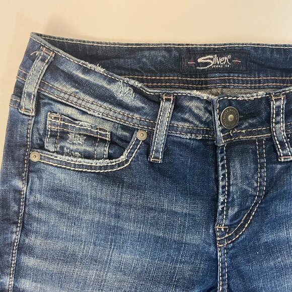 Silver Suki Slim Boot Jeans Women's Size 25 (26 x 31) Mid Rise Medium Wash - Picture 7 of 12